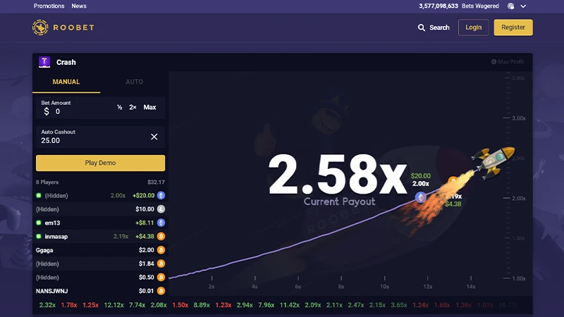 roobet crash game