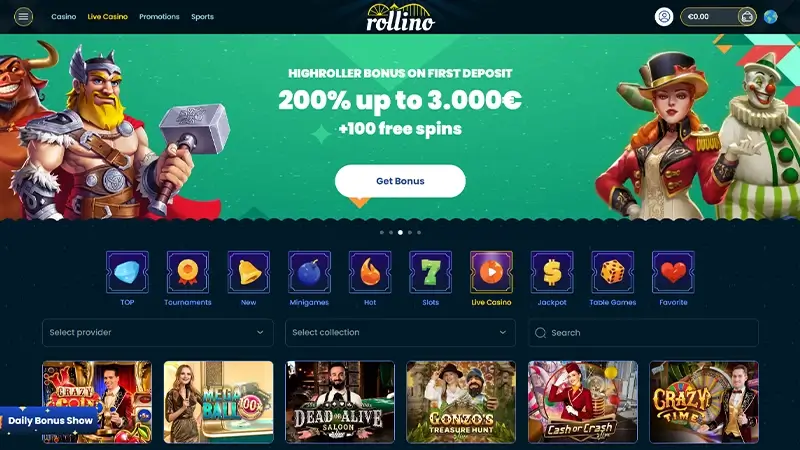 rollino high roller bonus