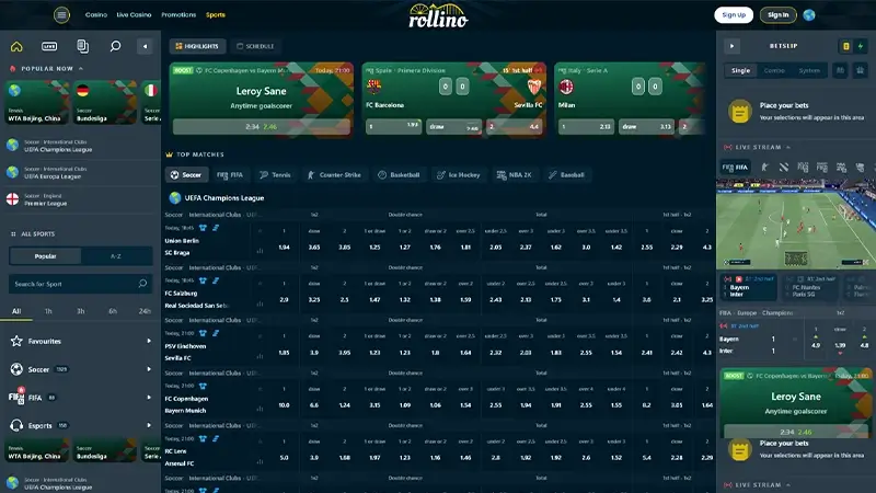 rollino welcome sports bonus