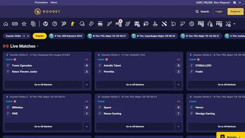 Roobet Esports Betting