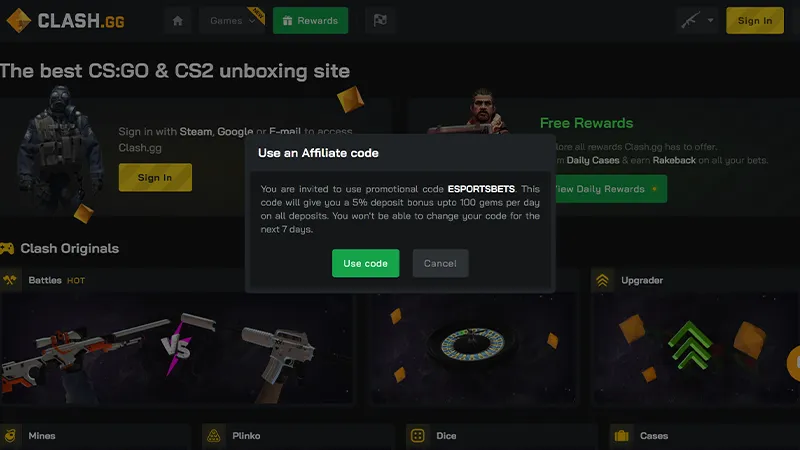 clash.gg promo code