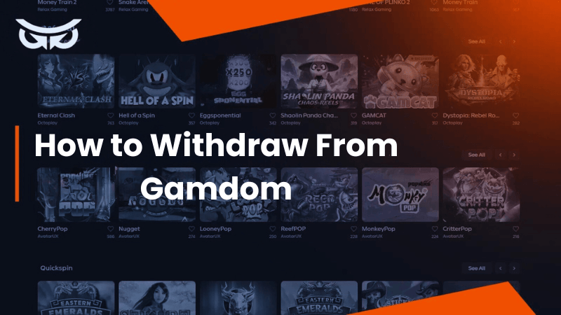A featured image that reads "how to withdraw from Gamdom"