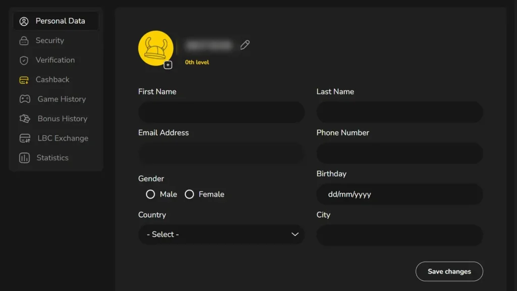 leetbit account, entering your personal information