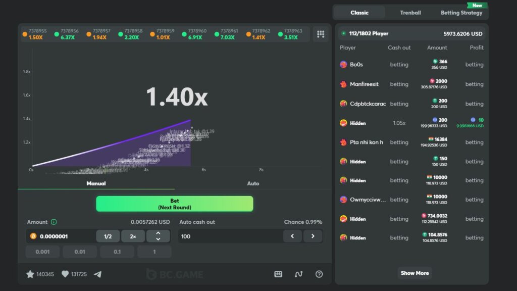 BC.Game crash screenshot