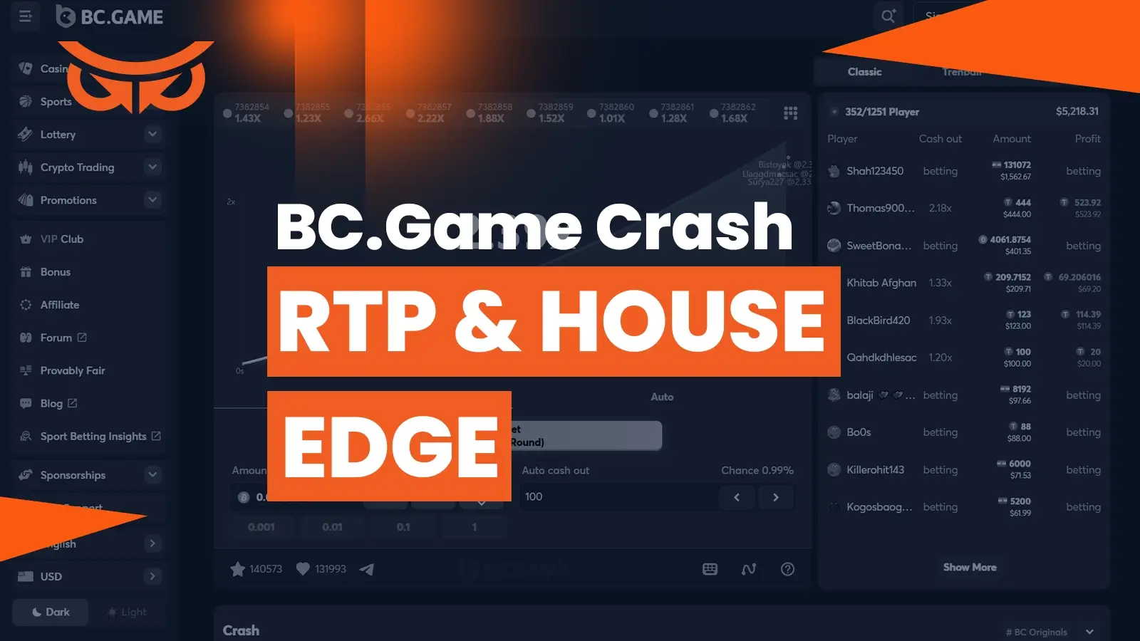 bc.game crash rtp and house edge