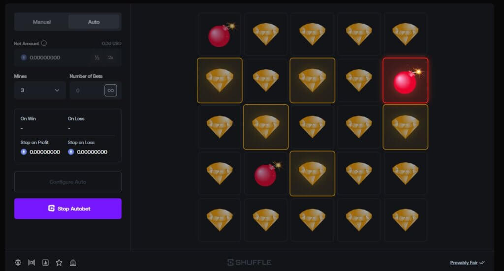 Mines shuffle originals screenshot