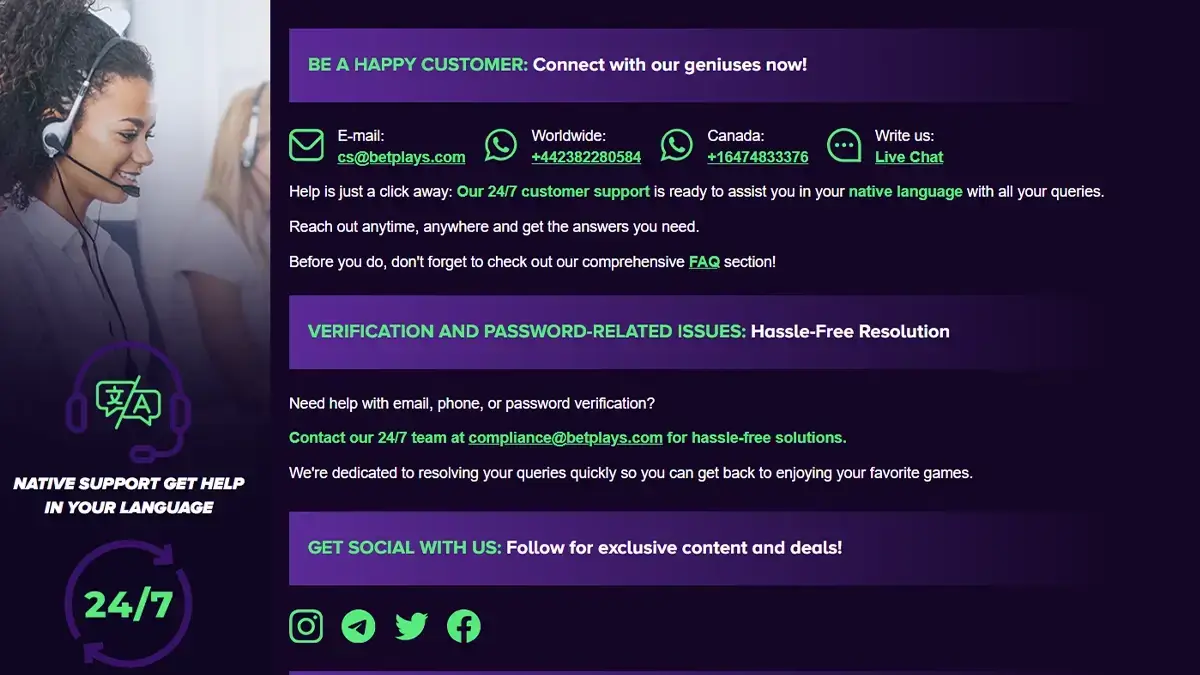 betplays customer support