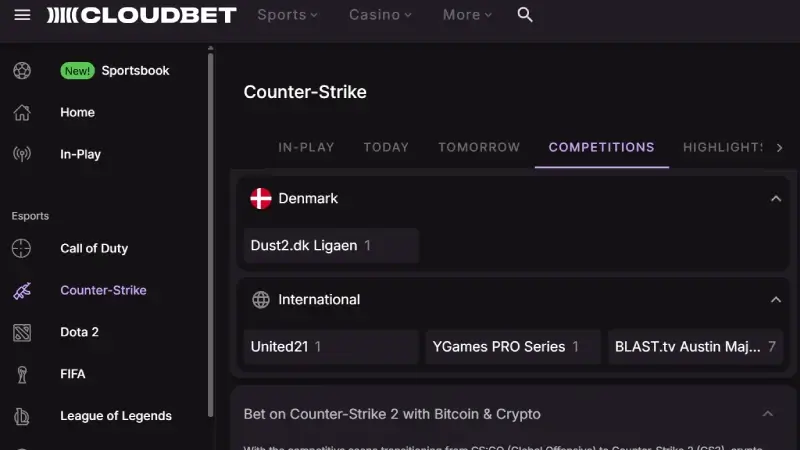 Cloudbet Esports Betting