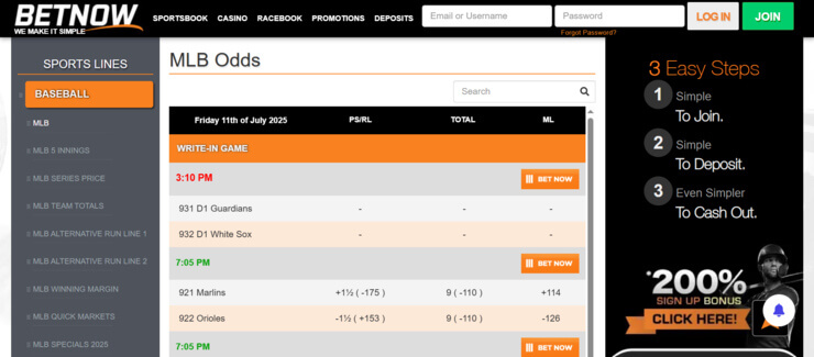BetNow - one of the top offshore betting websites
