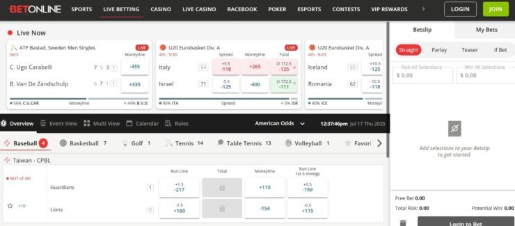 BetOnline - recommended offshore sportsbook with live betting
