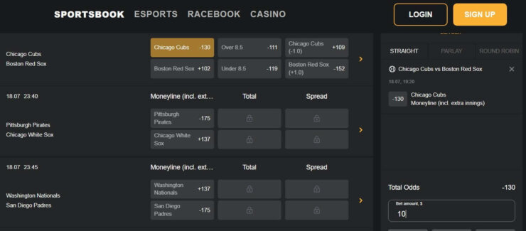BetWhale - sports betting markets and odds