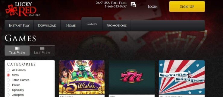 Lucky Red - one of the best real money online gambling sites in the USA