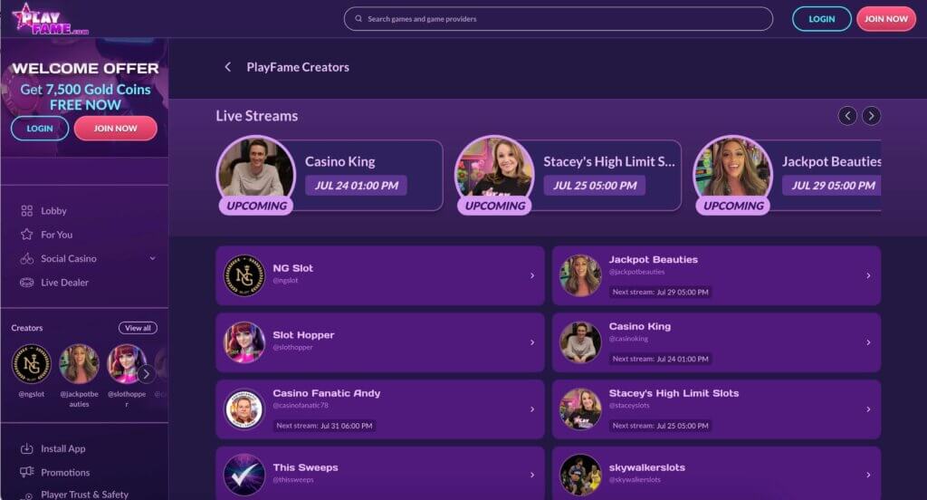 PlayFame Lobby - Playing with Creators