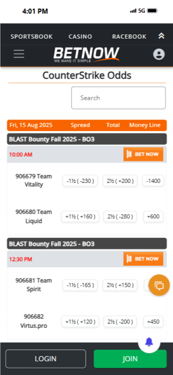 BetNow - Esports betting websites