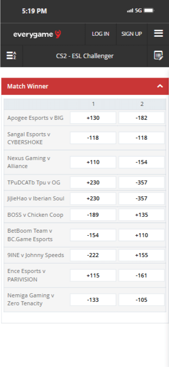 Everygame - Esports sportsbooks