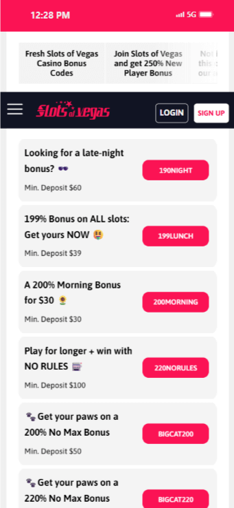 Slots of Vegas Bonuses