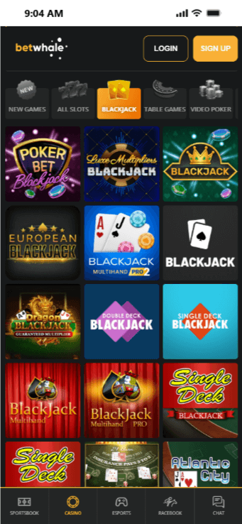 Play games at BetWhale 