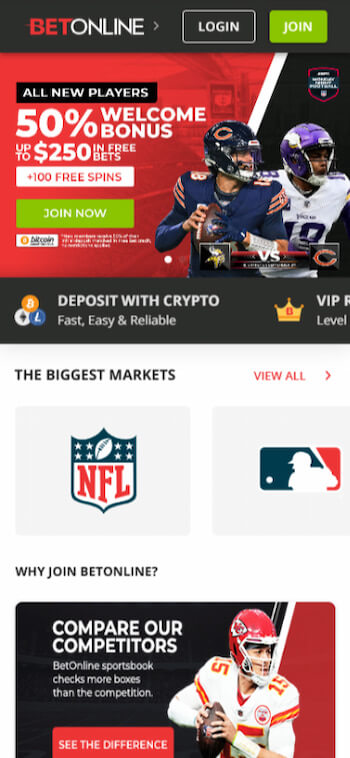 BetOnline's NFL welcome bonus