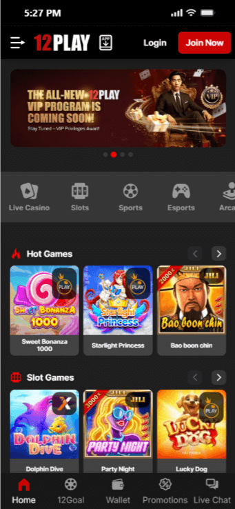 12Play - one of the best online casinos in Malaysia