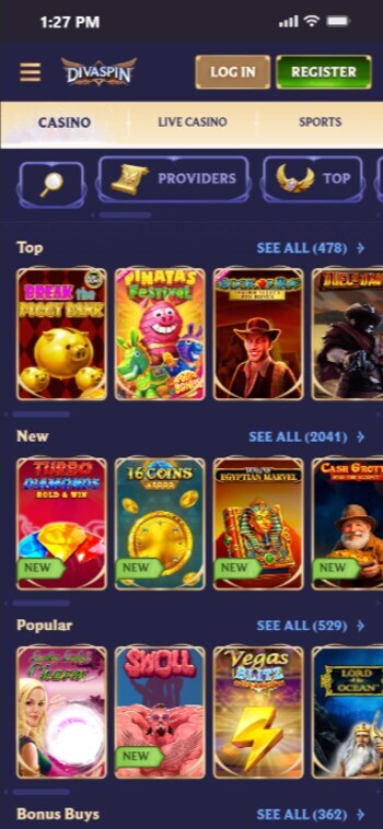 New casino games in Australia at Divaspin