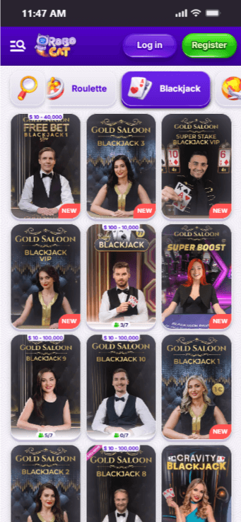 Enjoy High RTP Blackjack at Robocat Casino in NZ