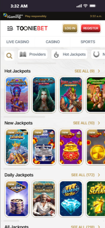 Hot jackpots at Tooniebet - one of the best online casinos in Canada
