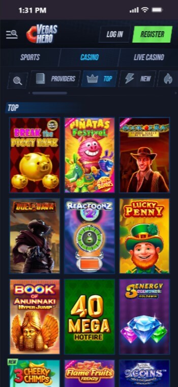 A top online Canadian casino at Vegas Hero