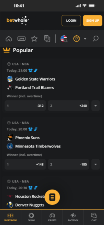 BetWhale - overall best California sportsbook