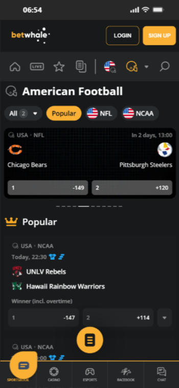 BetWhale the best college football betting site