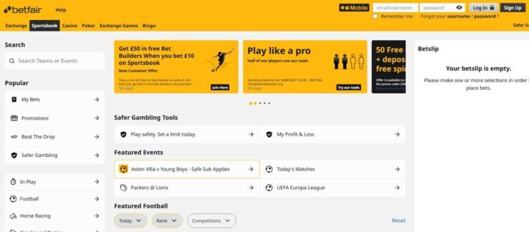 Betfair is the best non Gamstop betting site