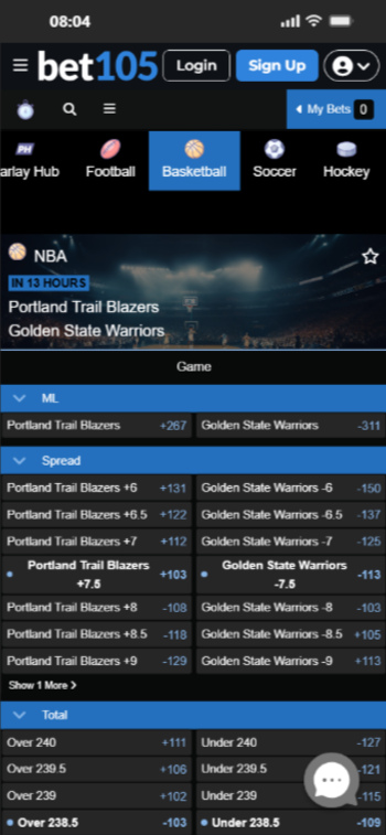 Bet105 - top rated California sports betting site