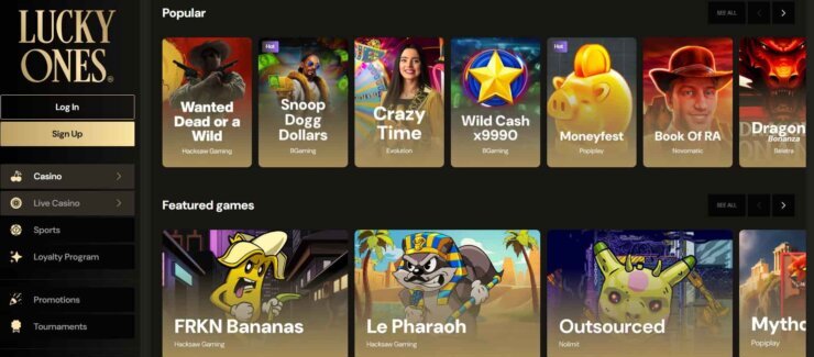 LuckyOnes - safe and trusted casino site in UAE