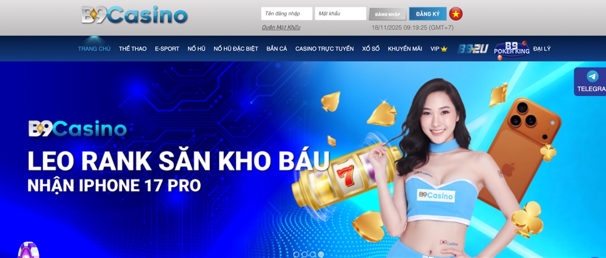 Nhà cái uy tín B9 Casino sở hữu kho game cá cược đa dạng cùng tỉ lệ thưởng cao
