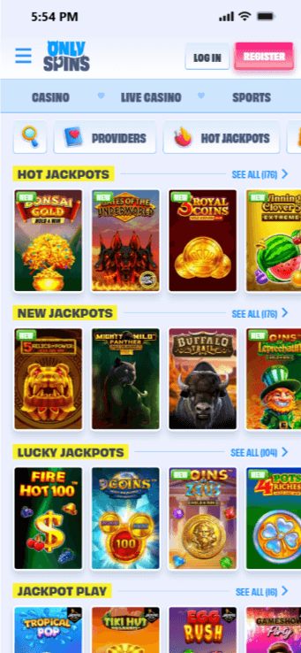 Hot jackpots at OnlySpins - one of the best online casinos in Canada