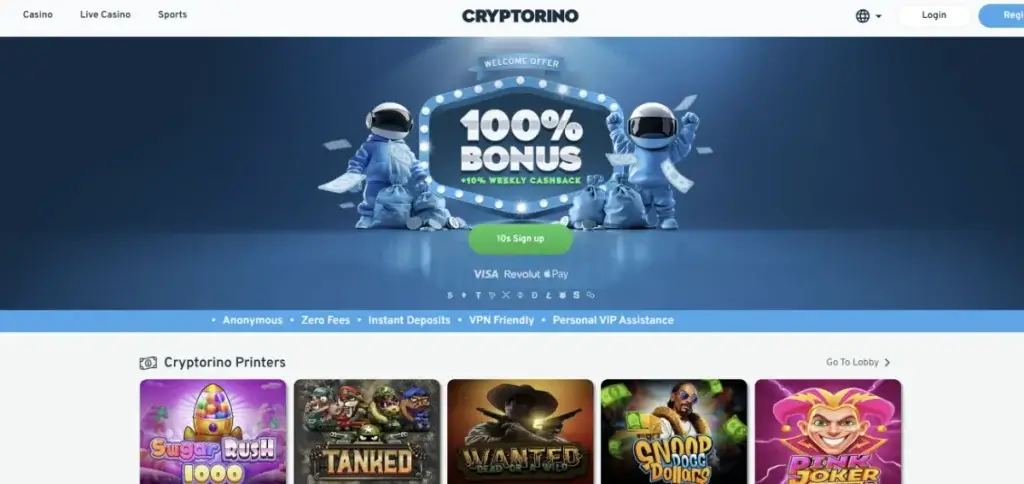 Kasyno bez KYC cryptorino