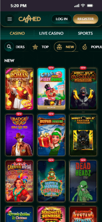 Play games at online casinos in Australia like Cashed