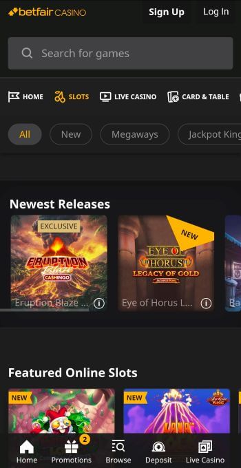 Play games at top UK Casinos like Betfair