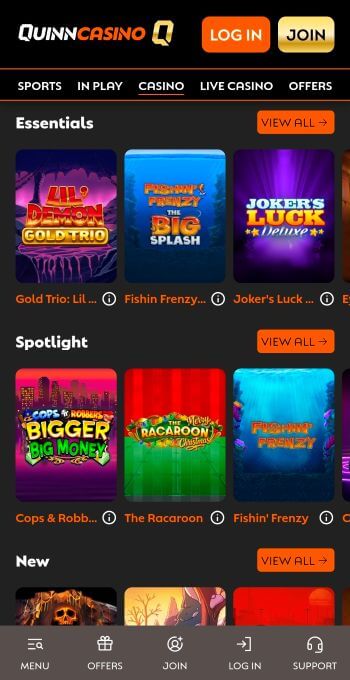 Play games at top UK Casinos like QuinnBet