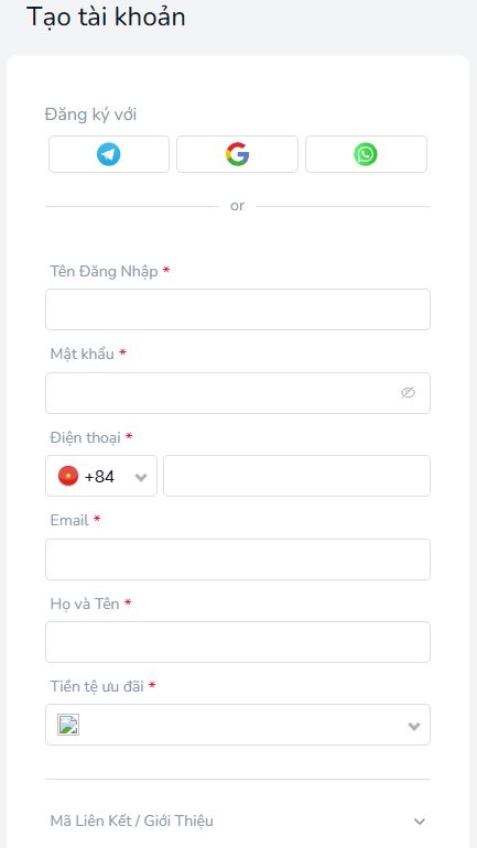 Mở tài khoản cá cược online