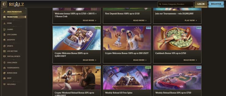 A look at Realz, one of the best PayID casino sites in Australia.