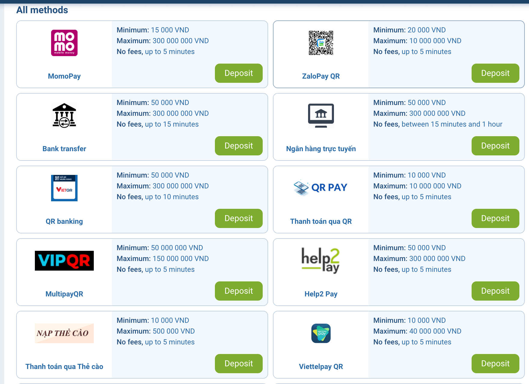 Nạp tiền nhanh chóng vào tài khoản bầu cua với nhiều hình thức khác nhau