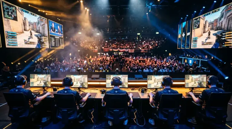 B8 esports team competing at IEM Cologne Major Counter-Strike tournament with arena crowd
