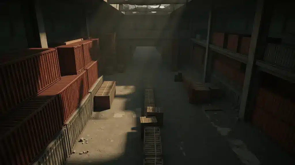 Cache map tactical overview in Counter-Strike 2 showing mid-lane and A site industrial layout