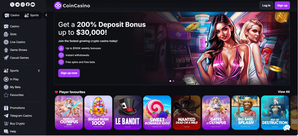 Coincasino 在线德州扑克网站
