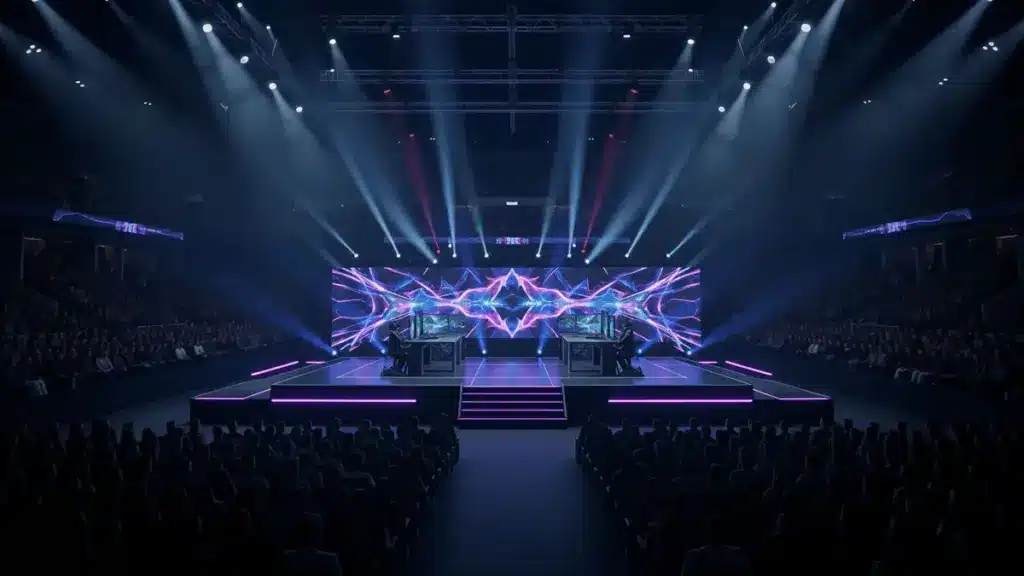 Professional esports arena stage setup for IEM Cologne CS2 Major grand final championship match
