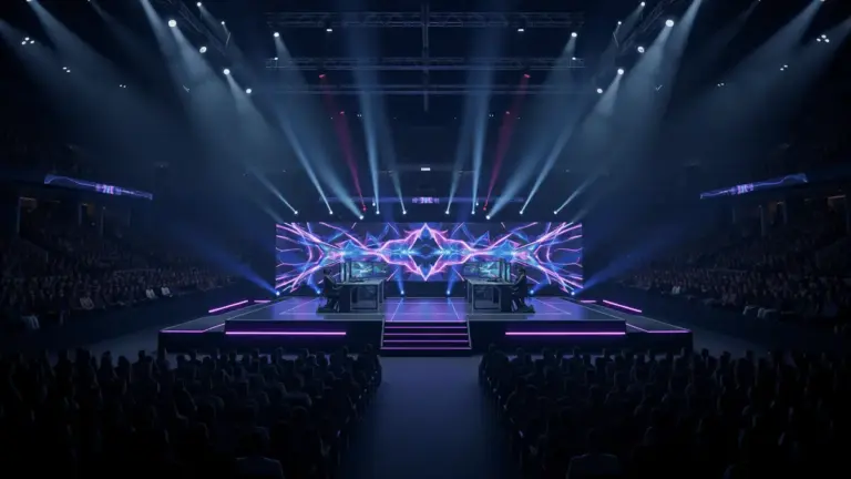 Professional esports arena stage setup for IEM Cologne CS2 Major grand final championship match