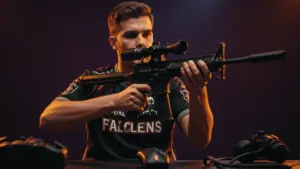 m0NESY holding AWP after winning IEM Cologne Major 2026 MVP with Falcons undefeated playoff run