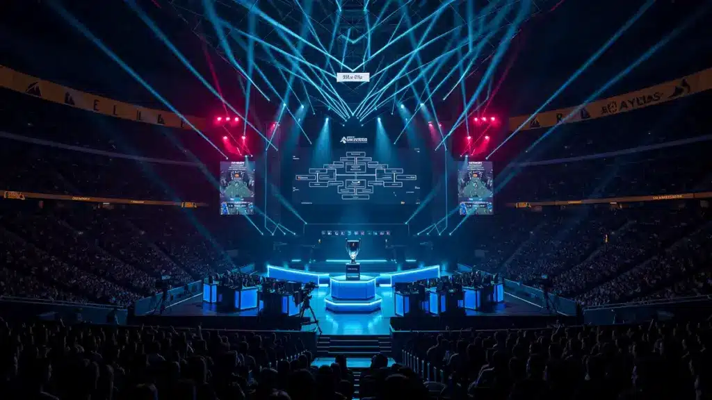 IEM Cologne Major 2026 esports arena with dramatic lighting and championship stage setup