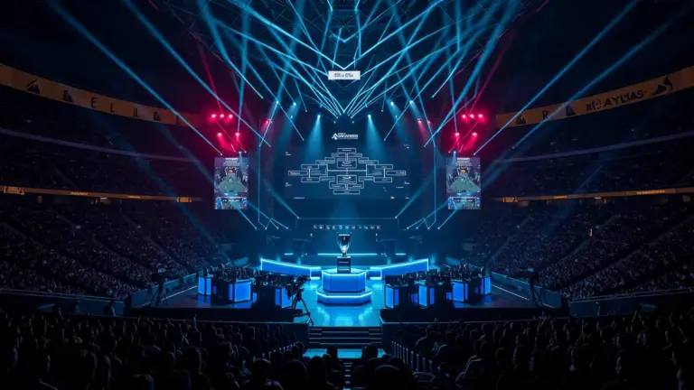 IEM Cologne Major 2026 esports arena with dramatic lighting and championship stage setup