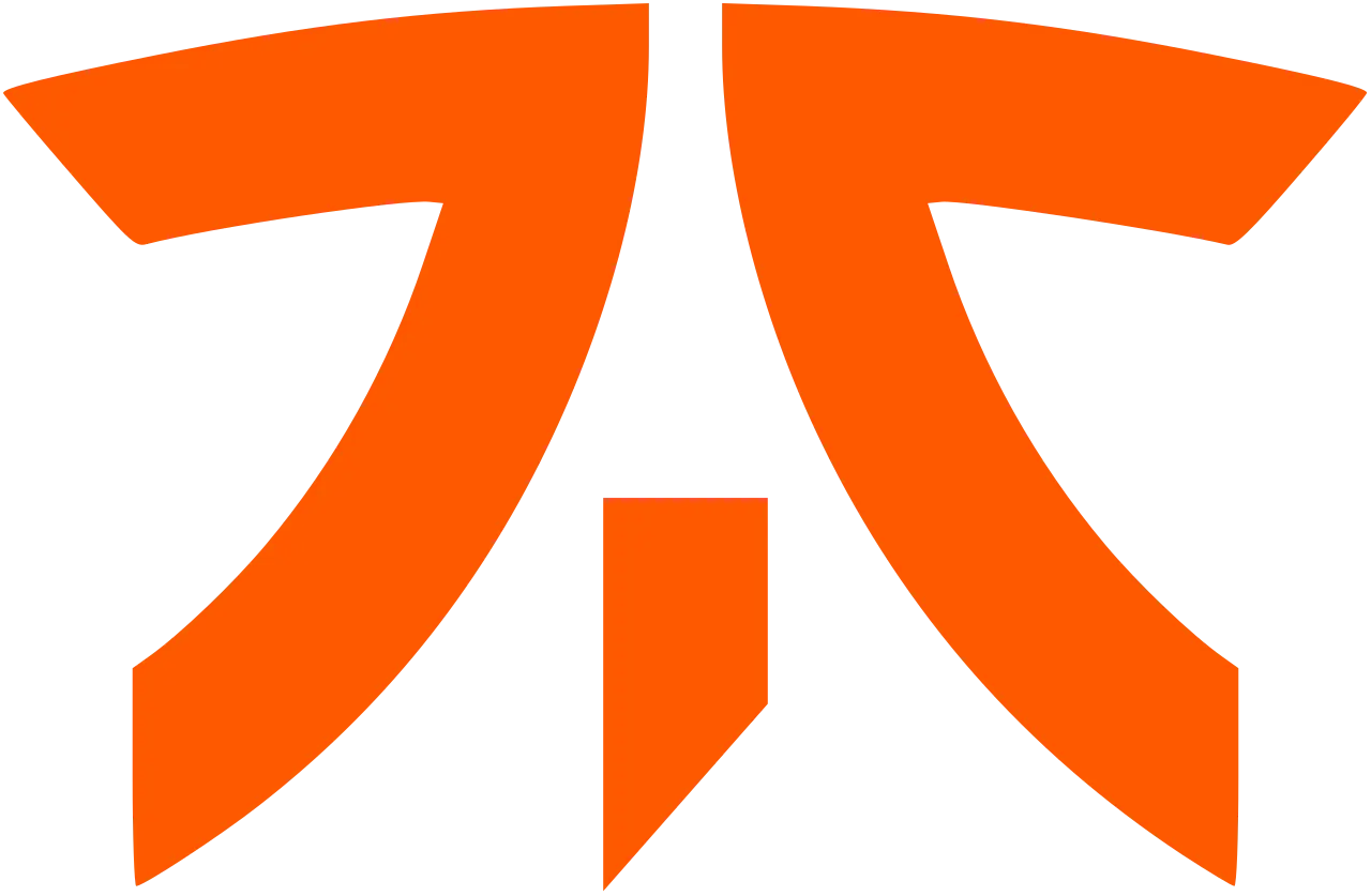 Fnatic logo in orange on a black background.